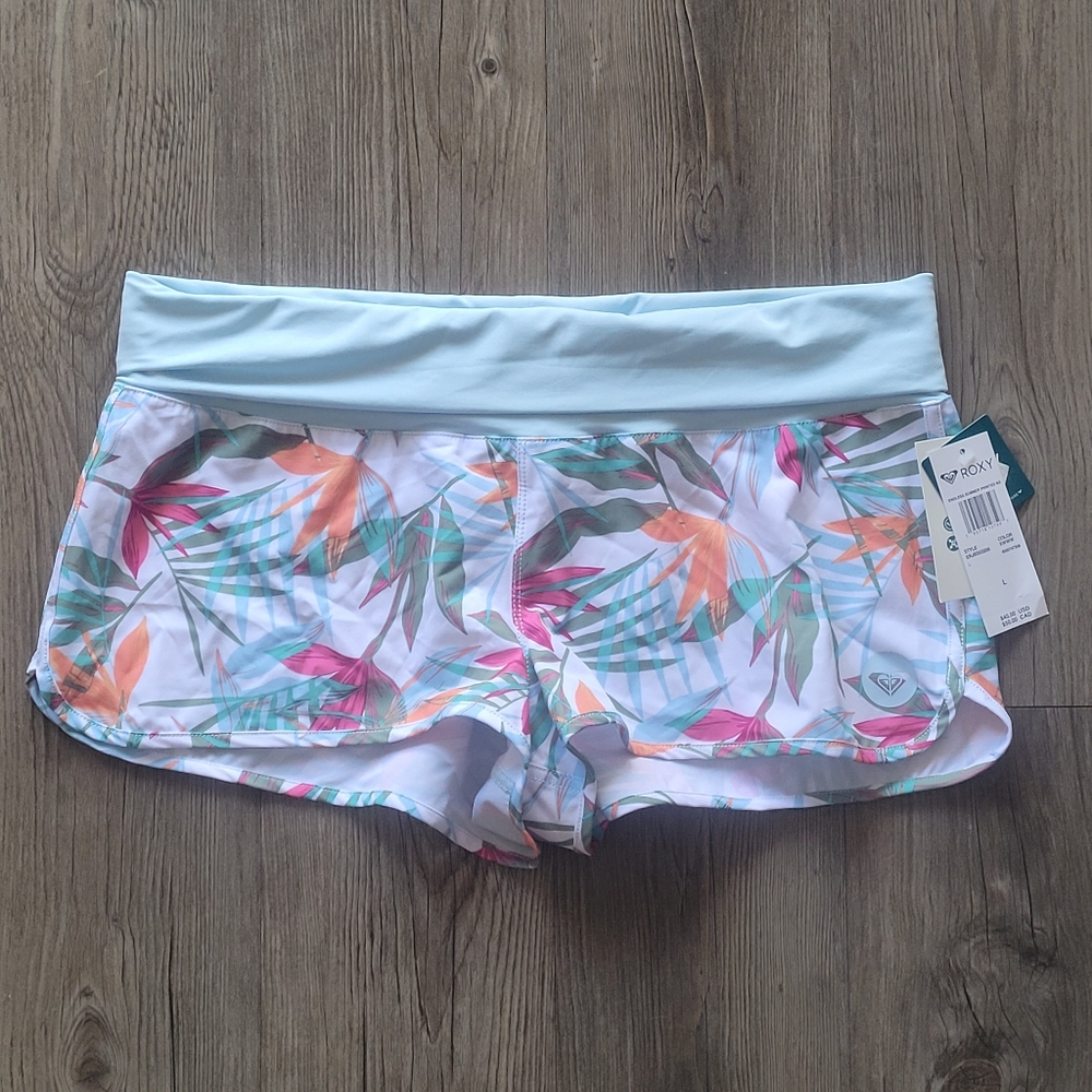 ROXY NWT stretch waist tropical board shorts size L